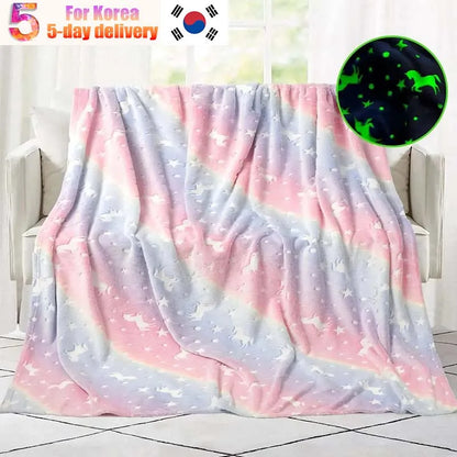 Luminous Cartoon Pattern Flannel Blanket