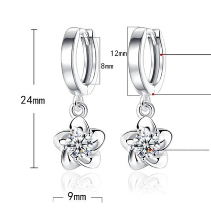 925 Sterling Silver Retro Zircon Earrings