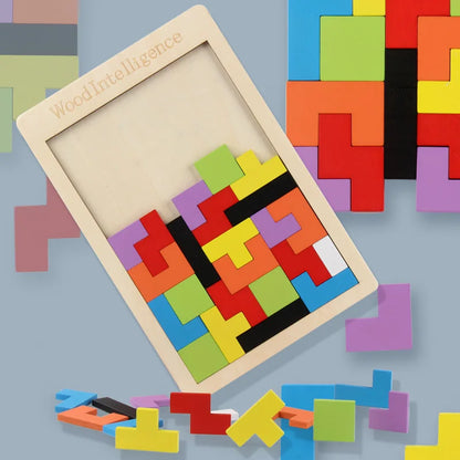 Colorful Wooden Tangram Puzzle – Educational Toy for Kids