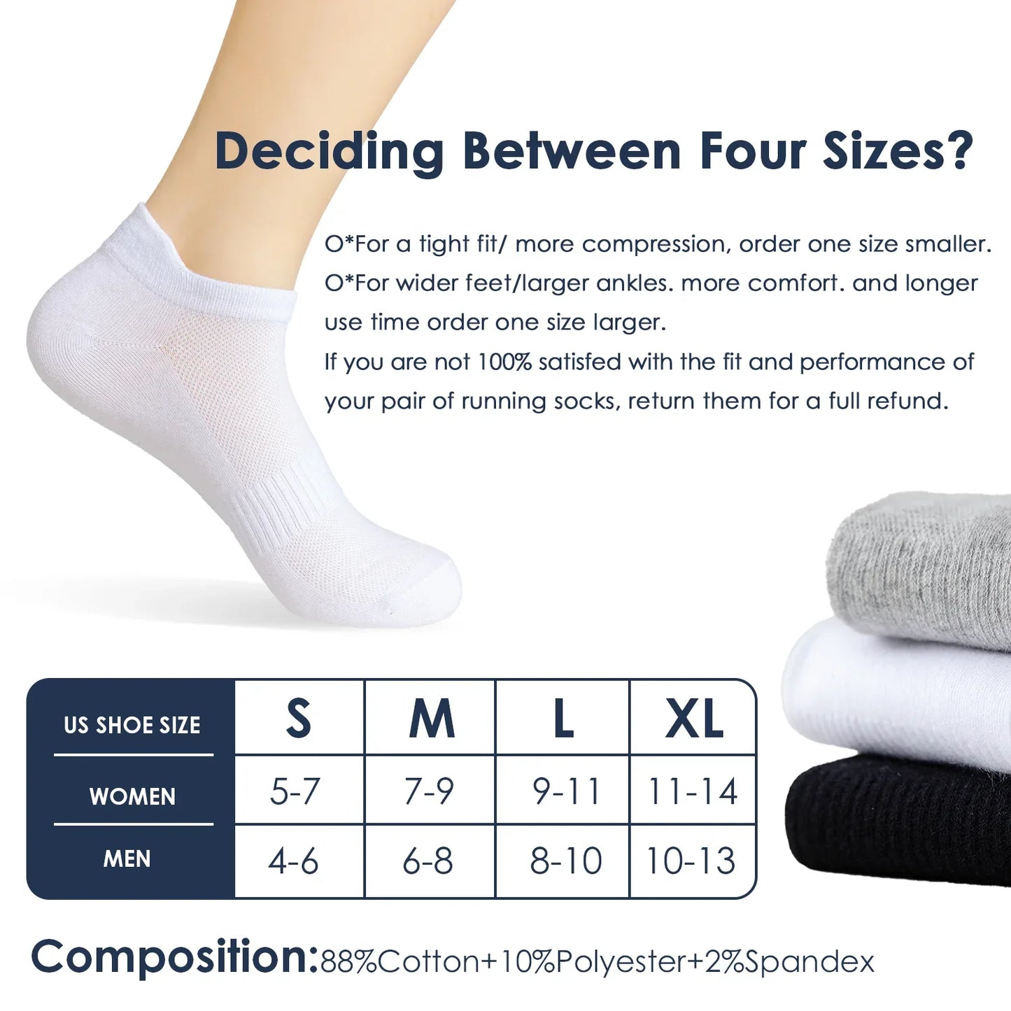 6 Pairs Low Cut Cotton Ankle Socks for Men - Breathable & Sweat Absorbing