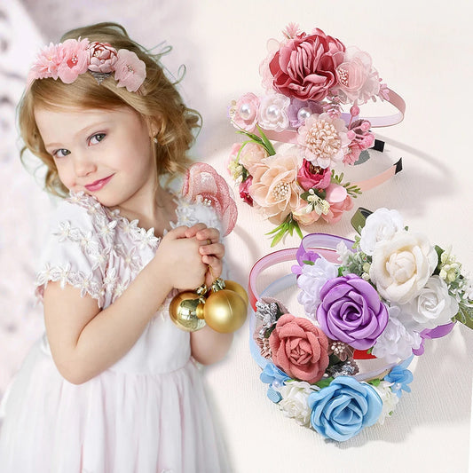 Bride Wedding Artificial Flower Crown | Floral Hairband for Women & Girls