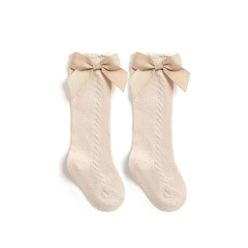 Soft Cotton Bow Long Sock