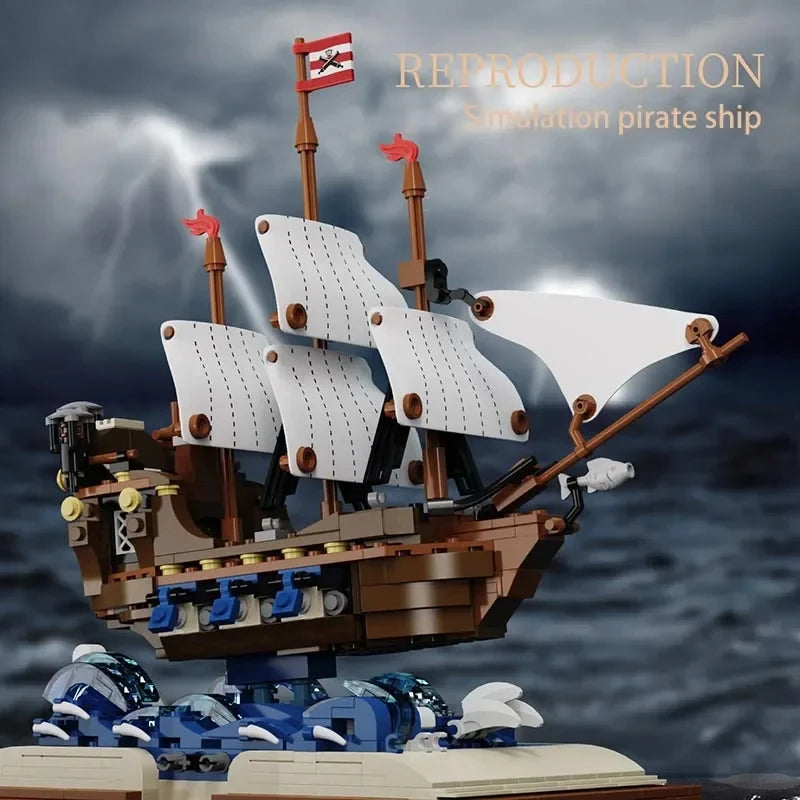 Retro Warship 925PCS Pirate Ship Building Blocks for Kids