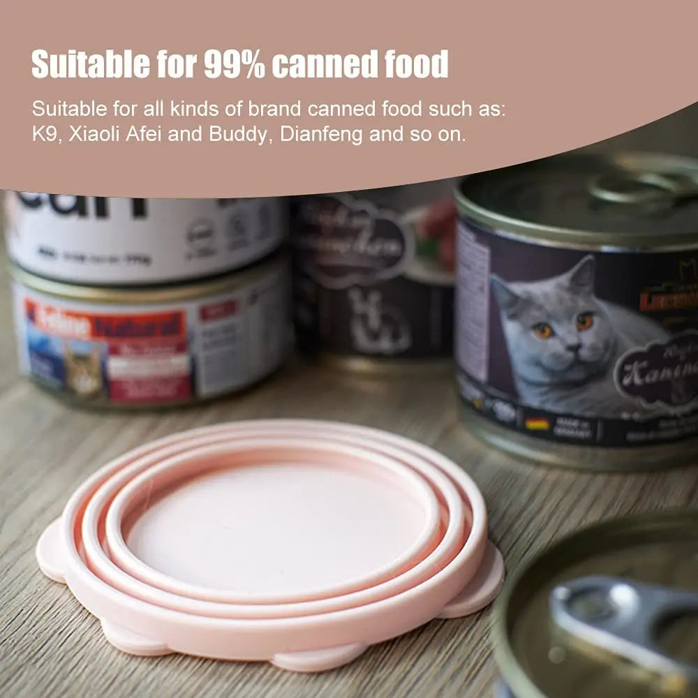 Silicone Cat Food Can Lid & Spoon