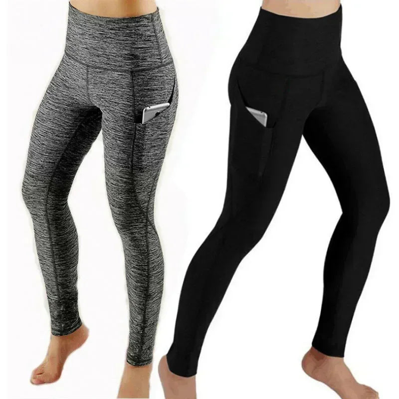 High Waist Leggings with Pockets: Quick-Dry Fitness Pants for Women