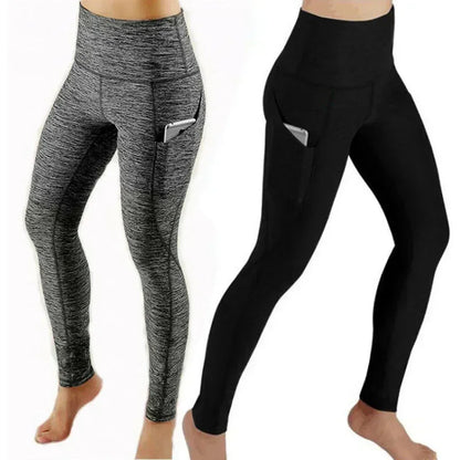 High Waist Leggings with Pockets: Quick-Dry Fitness Pants for Women