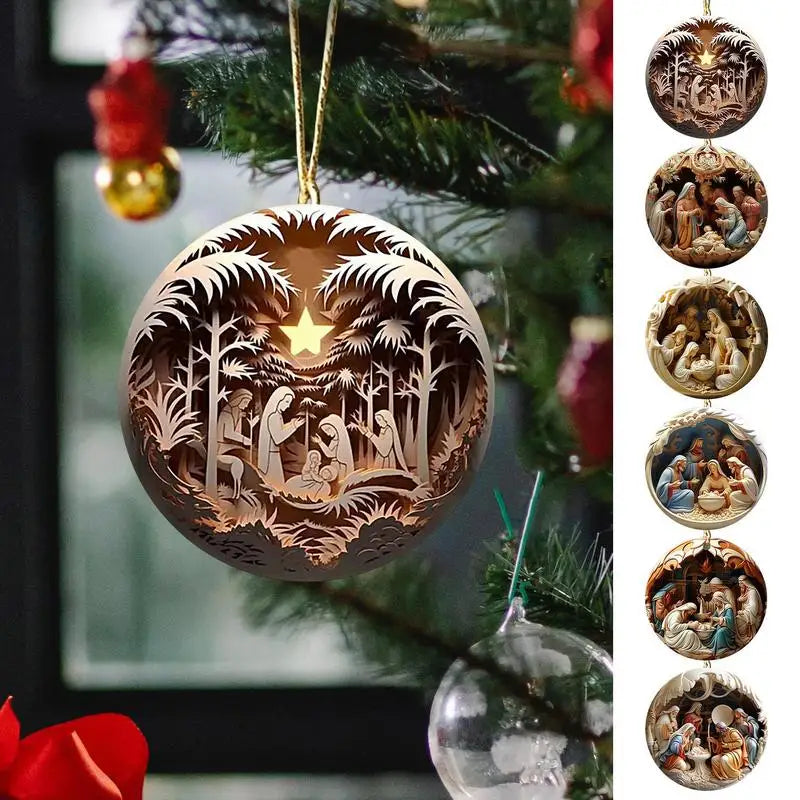 Nativity Christmas Tree Pendant – Jesus Christ Hanging Ornament