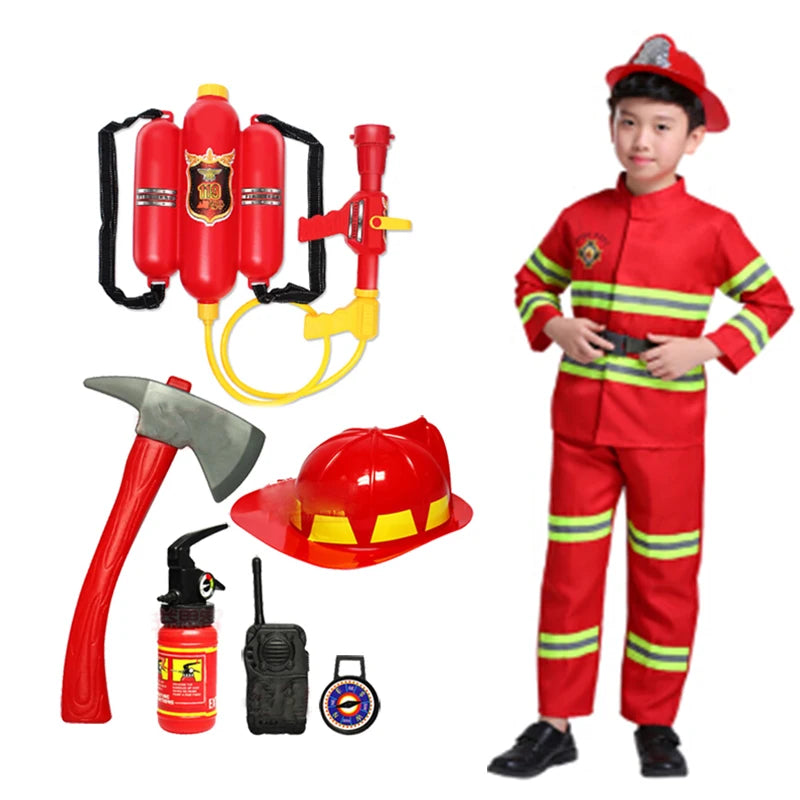 Kids Firefighter Cosplay Costume - Sam Fireman Role Play Suit