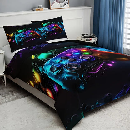 Fashionable Cool Duvet Cover Set | Colorful Gamepad Print Bedding