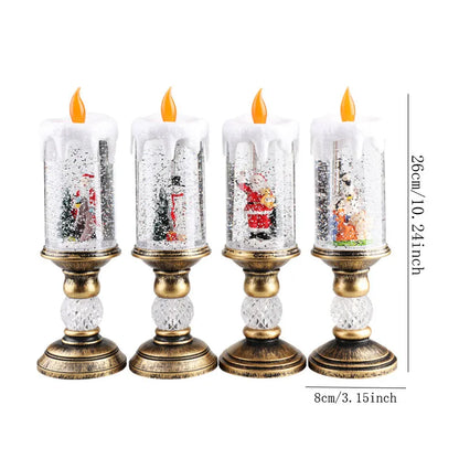 Christmas LED Candle Lights - Flameless Swirling Glitter Crystal Electronic Candles