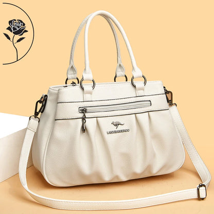 White Luxury Handbag for Women | Designer Crossbody & Leather Shoulder Bag | 2024 New Casual Big Tote Sac