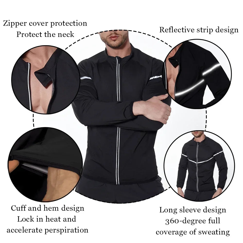 Men's Weight Loss Sauna Jacket: Thermal Sweat Body Shaper for Fat Burning