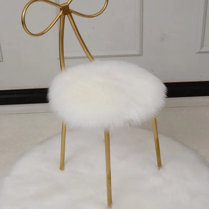 35 cm Faux Fur Round Pillow Cushion | Soft Chair Seat & Home Decor Mat