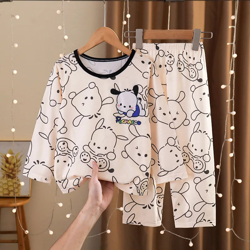 Girls' Long Sleeve Pajamas - Cartoon Spring & Autumn Sleepwear