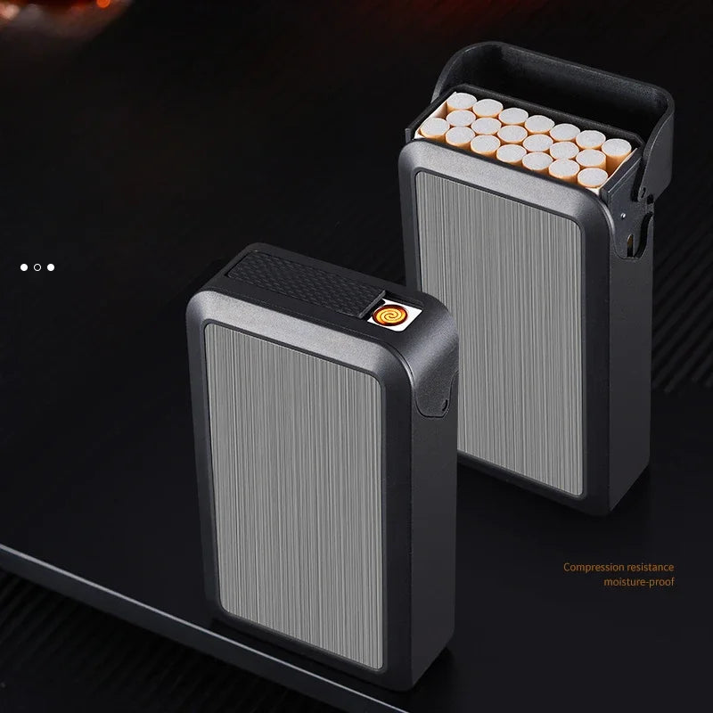 Sliding Cover Cigarette Case with Lighter