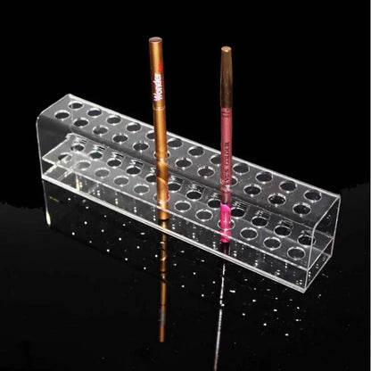 24-Slot Acrylic Makeup Organizer - Eyeliner & Lip Liner Pencil Holder