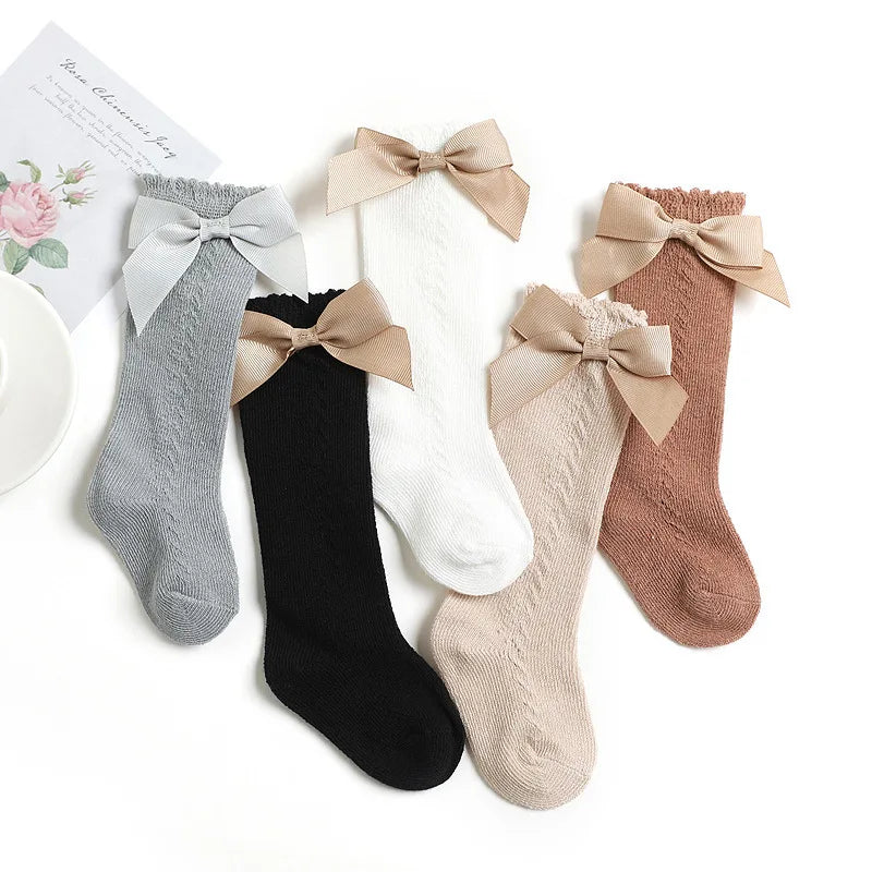 Soft Cotton Bow Long Sock