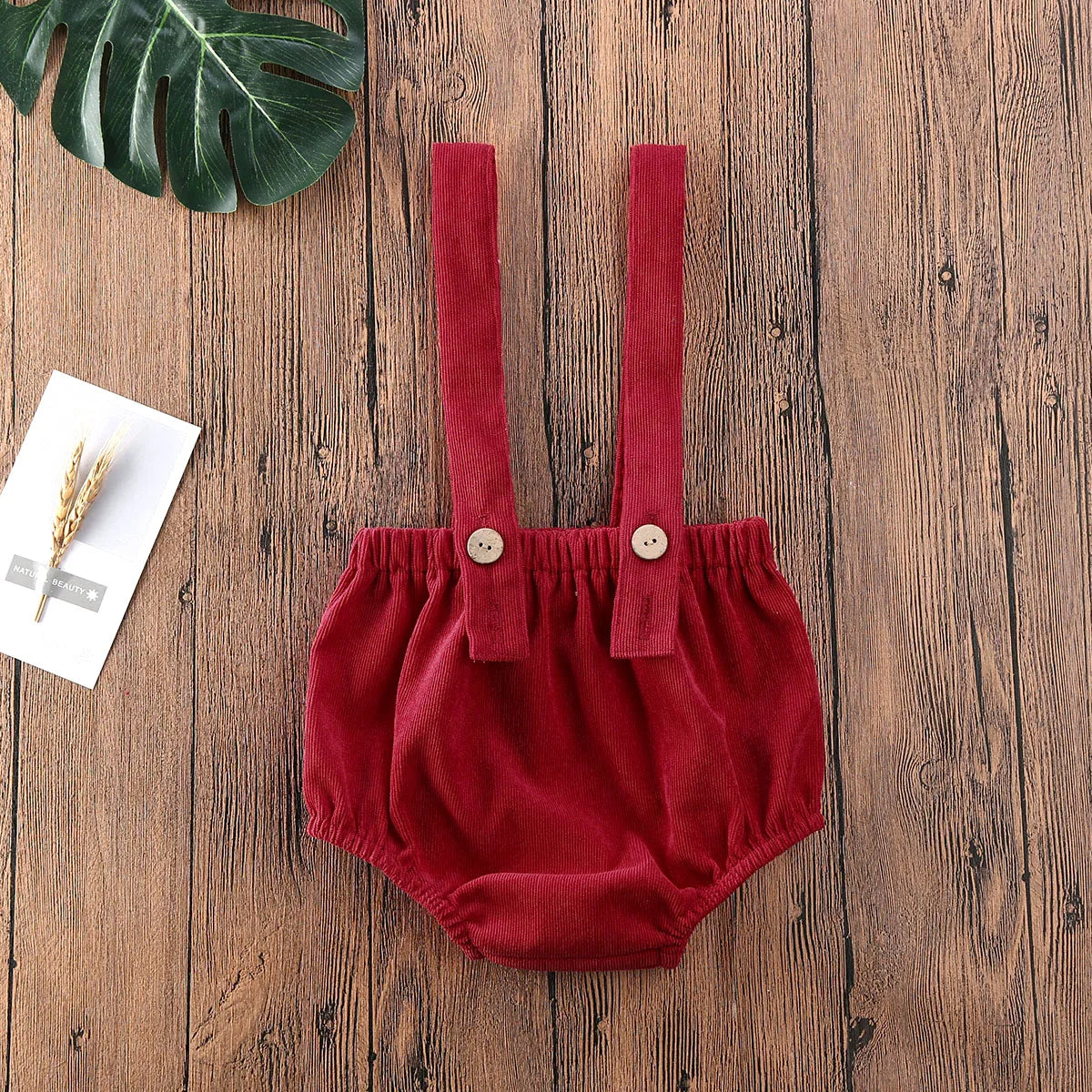 Christmas Newborn Baby Boys & Girls Corduroy Suspender Rompers