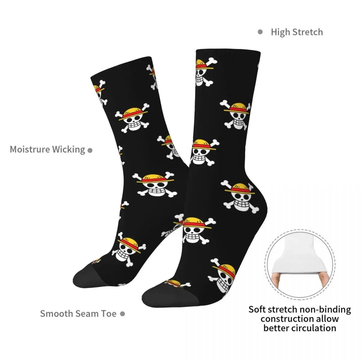 One Piece Sign Harajuku Socks - High Quality, All-Season Stockings Series 2