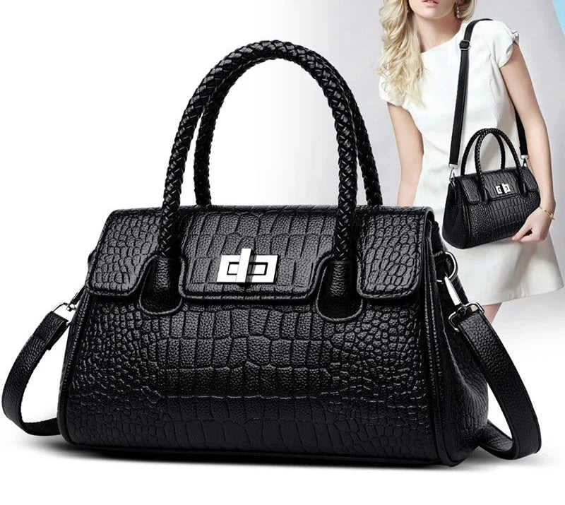 Genuine Leather Texture Ladies Crossbody Handbag