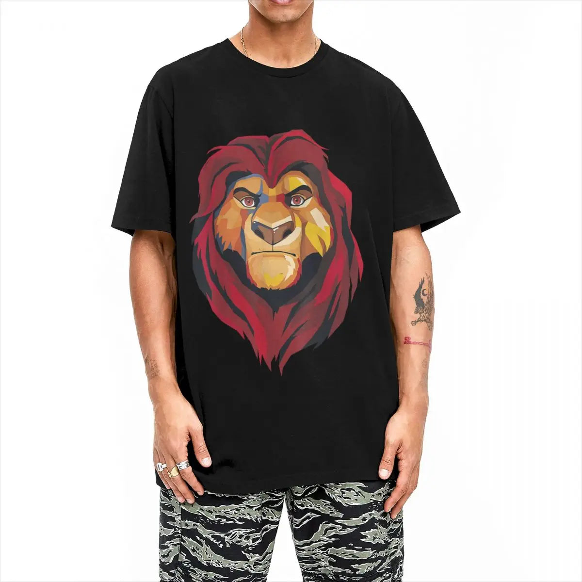 The Lion King Mufasa Portrait T-Shirt – Cotton Short Sleeve Crew Neck