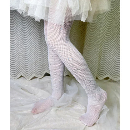 Hollow Lace Rhinestone Glitter Pantyhose for Children Series 2