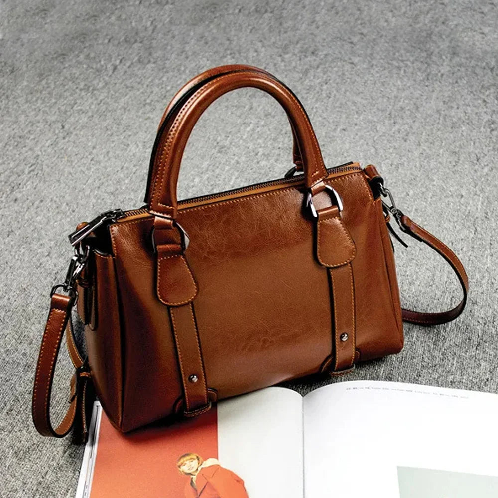 Genuine Leather Shoulder Crossbody Handbag