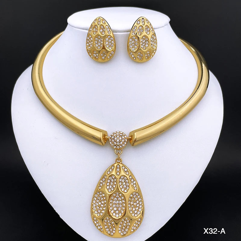 New Necklace and Earrings Set – Unique Dubai Fashion Jewelry Set