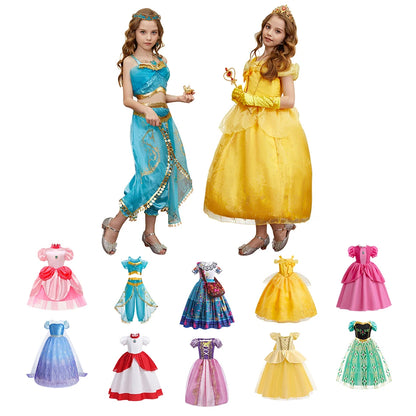 Kids Luxury Disney Princess Cosplay Dresses