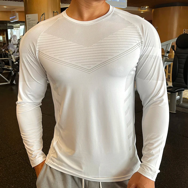 High-Quality Men's Fitness Compression Long Sleeve Running Shirt