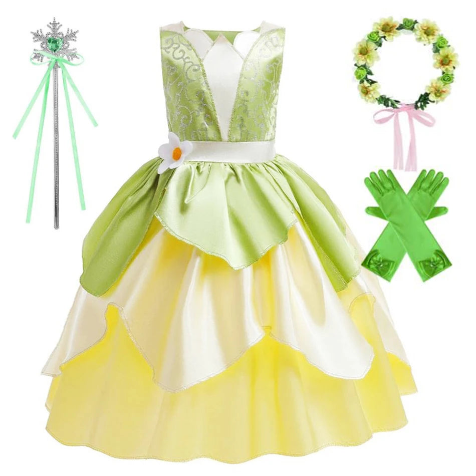 Tiana Costume for Girls | Princess Dress-Up