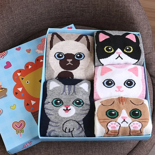 Fashion Colorful Cat Dog Pattern Socks Series 2