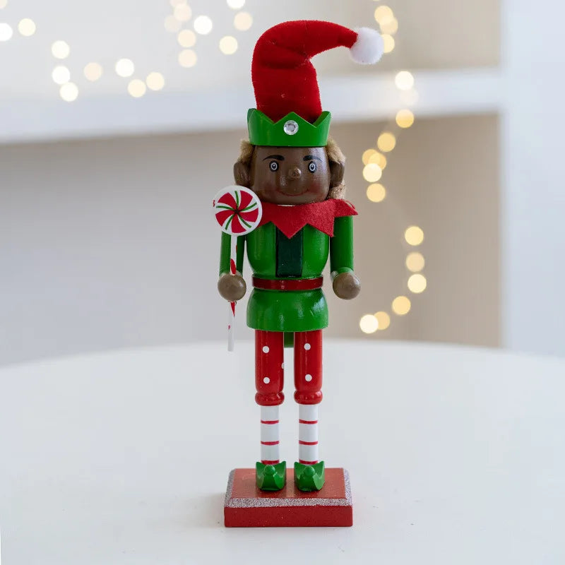 Wooden Nutcracker Elf Christmas Ornament