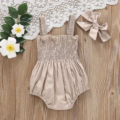 Summer Toddler Girl Jumpsuit Outfit | Casual Sleeveless Romper Set