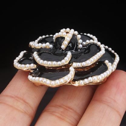 Metal Camellia Brooch for Women