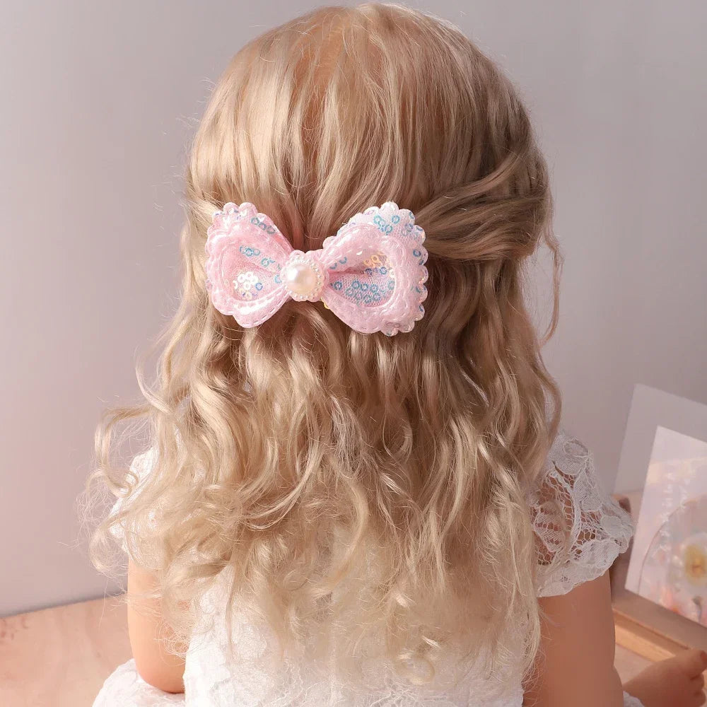 3 Pcs Sequins Kids Bows BB Clip Set – Star & Butterfly Hair Clips