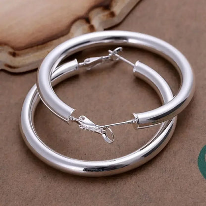 925 Sterling Silver Big Circle Earrings