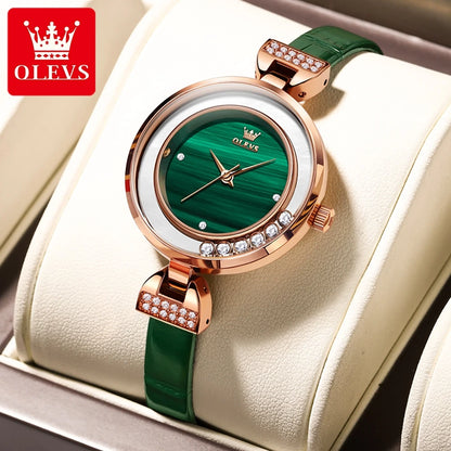 Luxury Women's Quartz Watch with Diamond Inlay