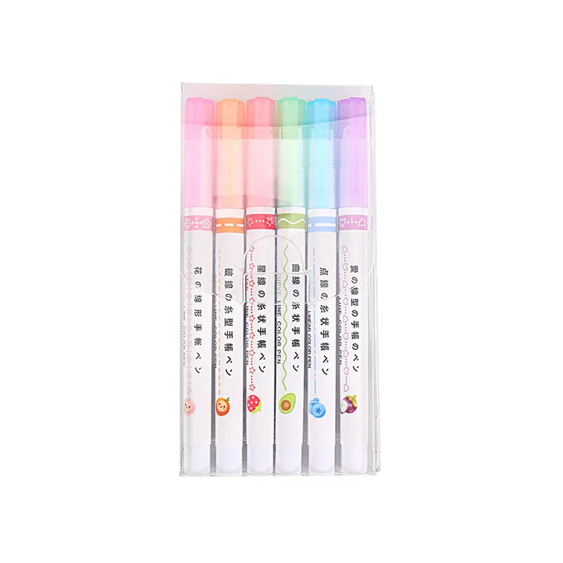 Curve Wave Line Art Marker Pens Set