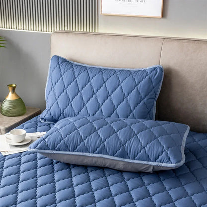 Waterproof Quilted Pillowcase – 1Pc/2Pc Solid Color 48x74cm