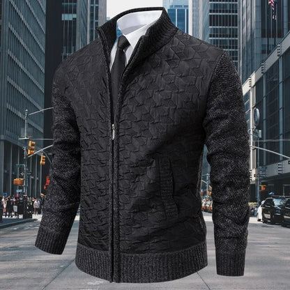 Smart Casual Knitted Cardigan Men – 2024 Autumn Winter Slim Business Sweatercoat Knitwear Jacket