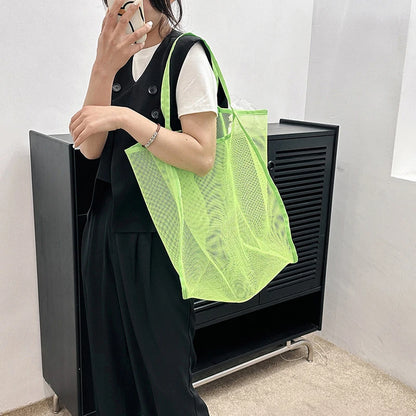 Women's Transparent Mesh Shopping Tote