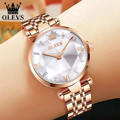 Luxury Women’s Quartz Watch with Stainless Steel Band