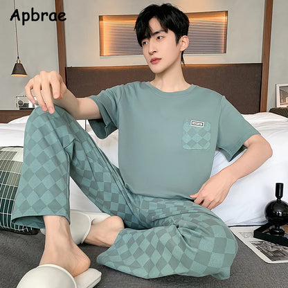 Soft Cotton Pajamas Set for Men – Fashion O-Neck