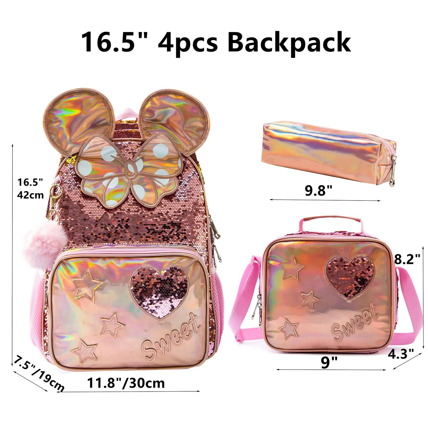 3-Piece Backpack Set for Girls