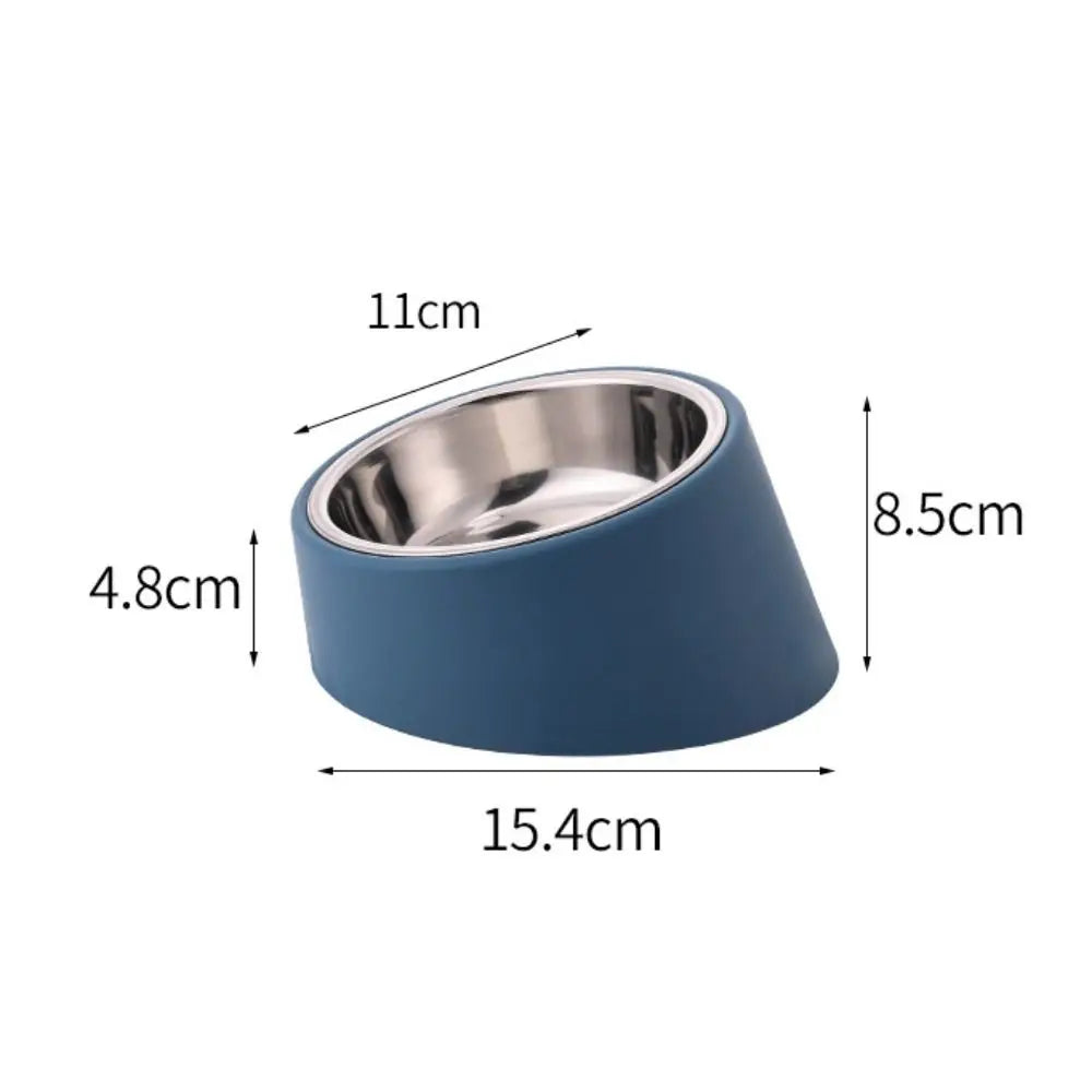 Anti-Rollover Dog Feeder | Durable Stainless Steel Bowl for Dogs & Cats