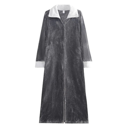 Ultra Long Plus Size Thick Winter Bathrobe for Women – Cozy Flannel