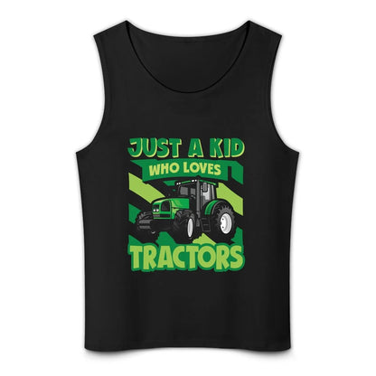 Boys' Tractor Lovers Tank Top | Sleeveless Vest for Anime & Gym