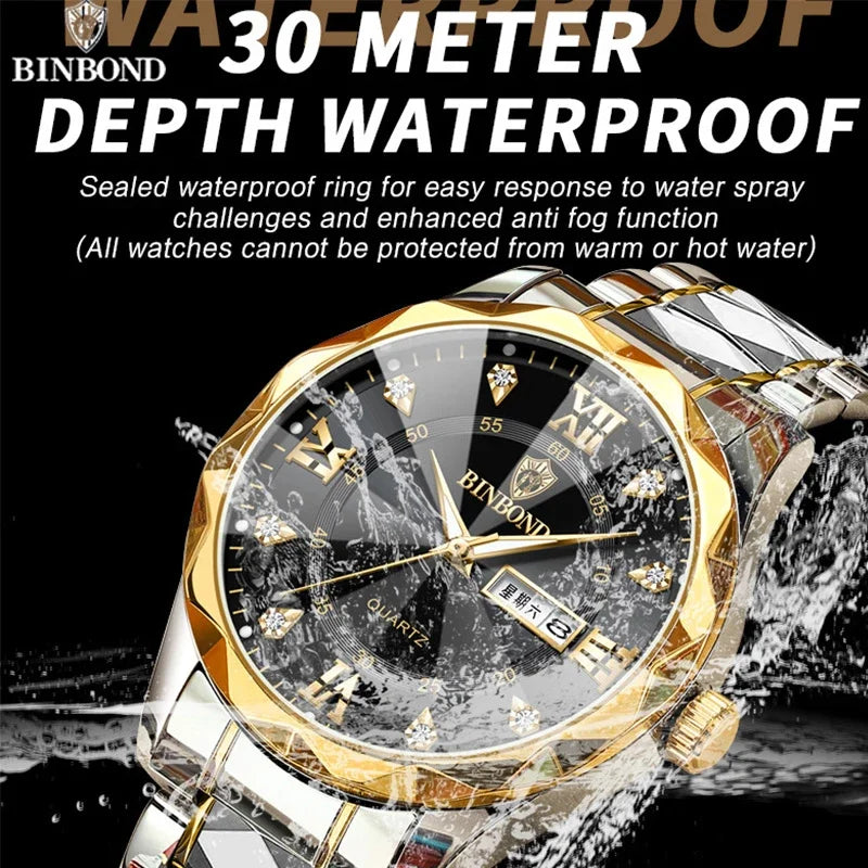 Men's Luxury Quartz Watch – 30M Waterproof Business Wristwatch