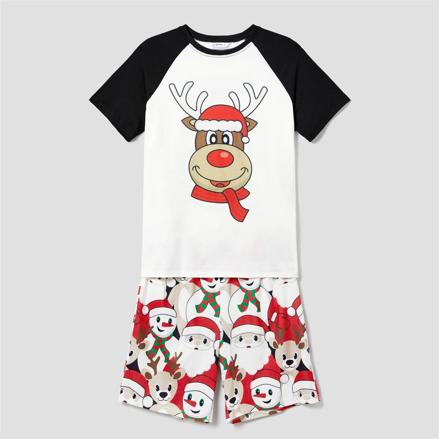 Family Matching Christmas Pajamas – Short-Sleeve Graphic Tee & Shorts Set